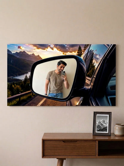 Car Side Mirror - Road Trip