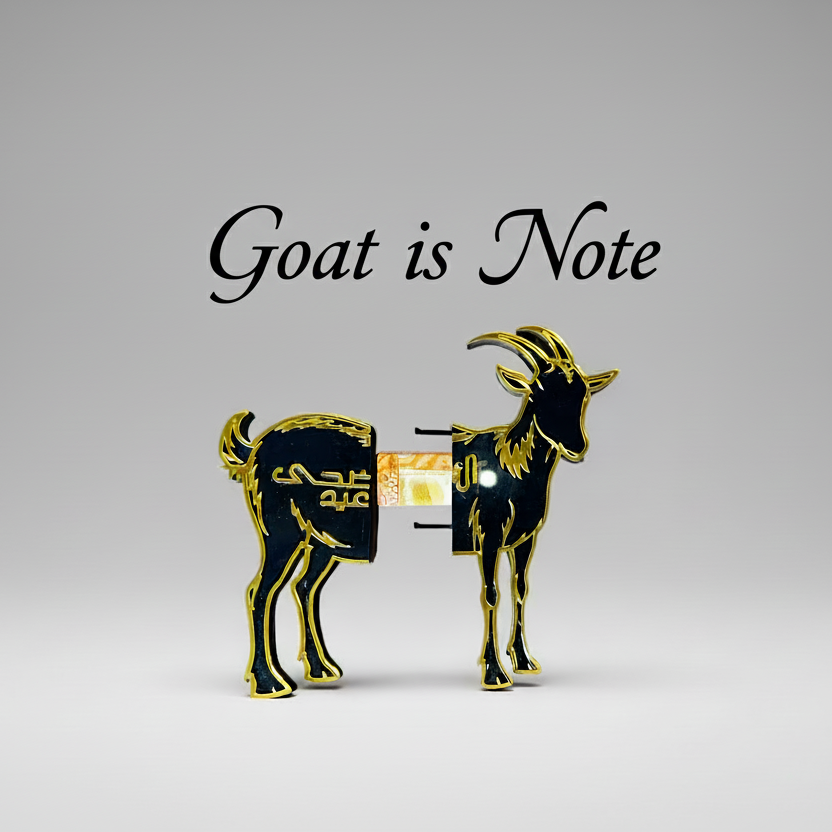 🐐🐐 2 Pcs Goat Eidi Cash Holder – Black & White Eid Gift (Hidden Surprise)