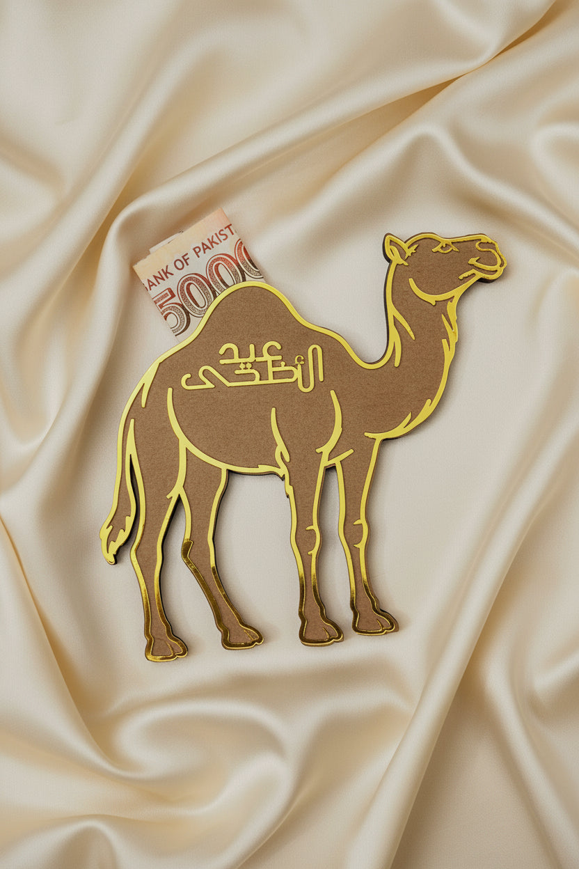 Classic Camel Eidi Cash Holder – Traditional Eid Gift with Pocket 🐪✨