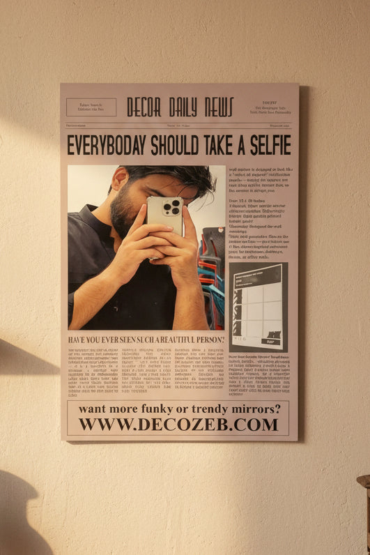 Newspaper Selfie Mirror