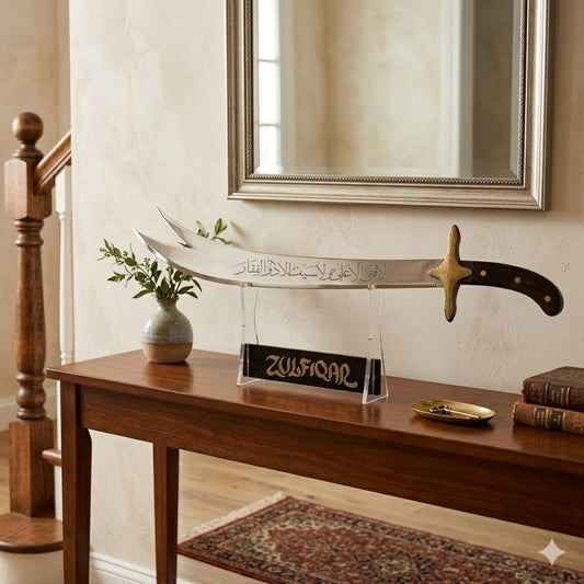 Zulfiqar Sword – Premium 3D Acrylic with Mirror Back & Stand (NON METALLIC)